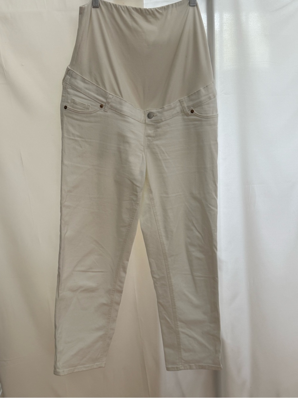 White Maternity Over the Belly Jeans